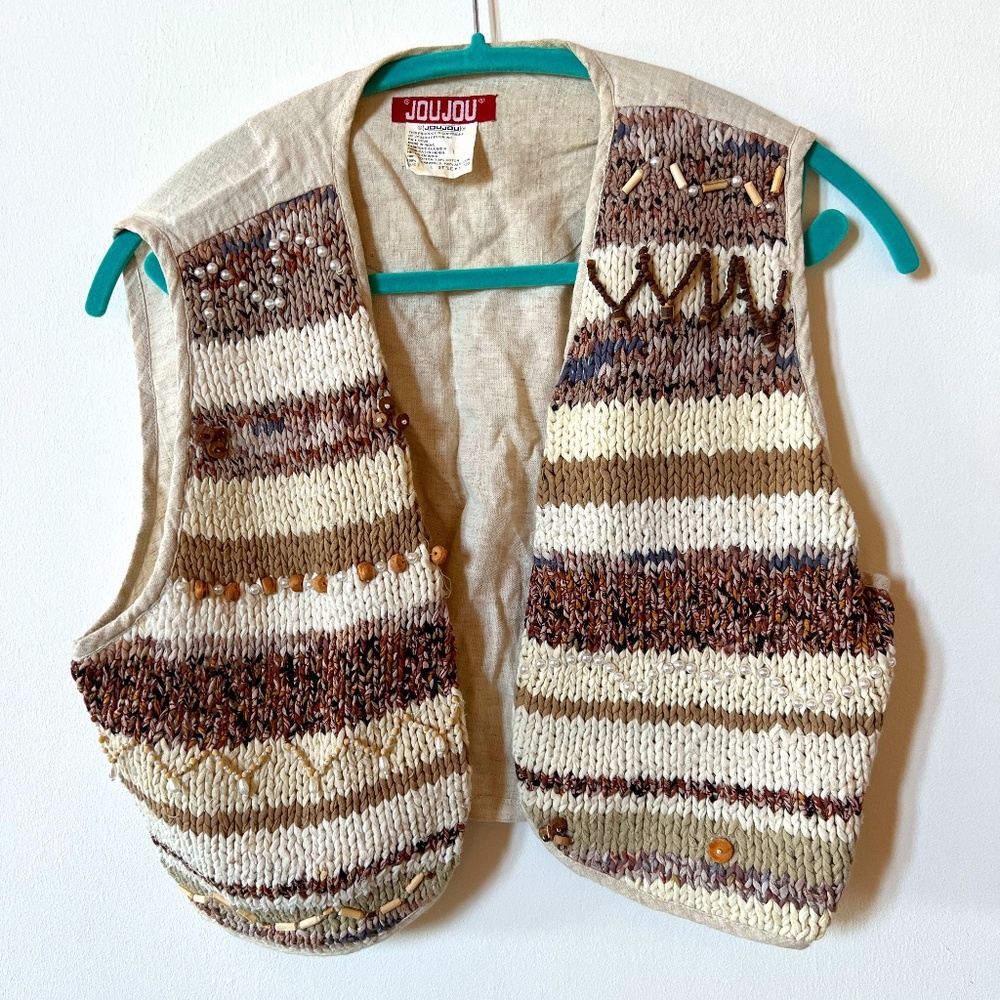 JOUJOU Vintage Beaded Embellished Women's Vest